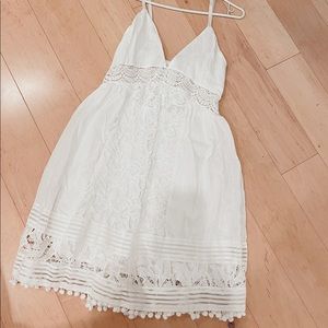 White Lace Spaghetti Strap Dress